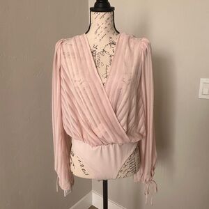 Forever 21 Blush Pink Sheer Bodysuit